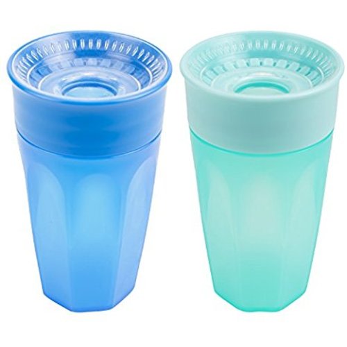 Dr. Brown's Cheers 360 Spoutless Training Cup, 9m+, 10 Ounce, Blue/Aqua, 2 Count