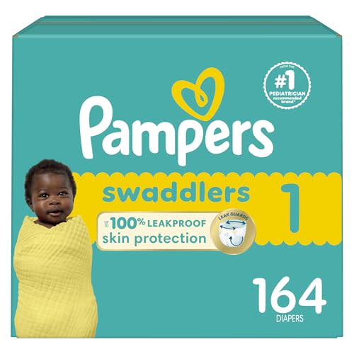 Pampers Baby Diapers - Swaddlers - Size 1, 164 Count, Ultra Absorbent Disposable Infant Diaper
