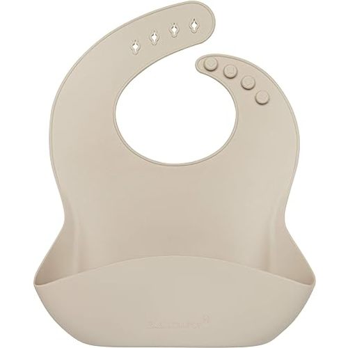 Loulou Lollipop Soft, Waterproof Silicone Feeding Bib - Sand