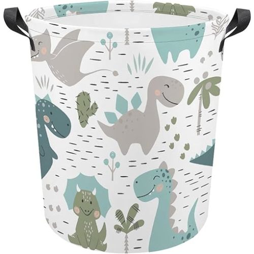 Cute Dinosaur Laundry Basket Palm Laundry Hamper Toy Storage Bin for Boys Bedroom Bathroom