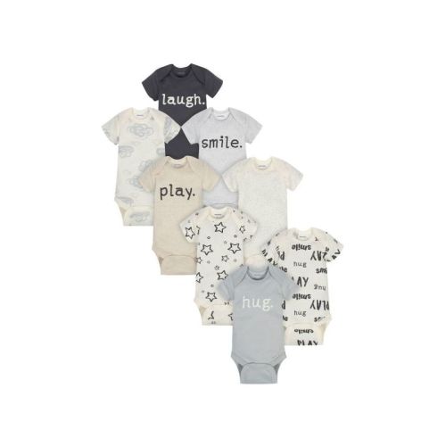 Onesies Brand Baby Neutral Short Sleeve Onesies Bodysuits - Words - 12 Months - 8-pack