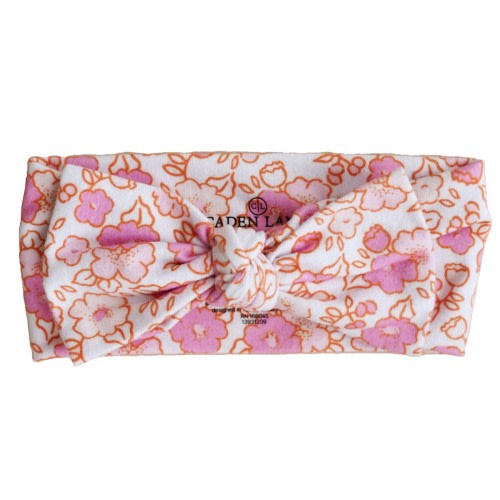 Palmer's Pink Floral Knit Large Bow Headwrap