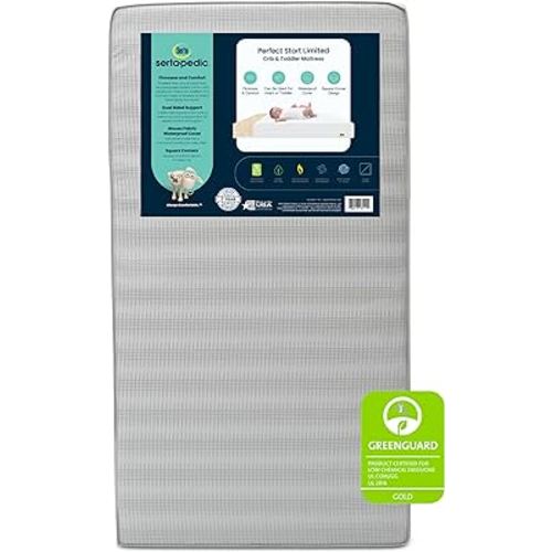 Serta Perfect Start Limited Dual Sided Baby Crib Mattress and Toddler Mattress, Breathable Fiber Core, GREENGUARD Gold Certified, Waterproof, 35 Year Warranty, Made in USA