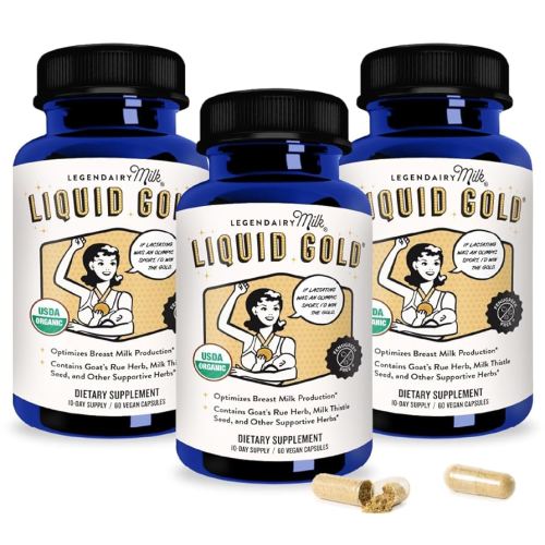 Legendairy Milk Liquid Gold Lactation Support | Lactation Supplement with Organic Goats Rue, Milk Thistle, Shatavari, Fennel, Alfalfa & Anise | Breastfeeding Supplements, 60 Count (Pack of 3)