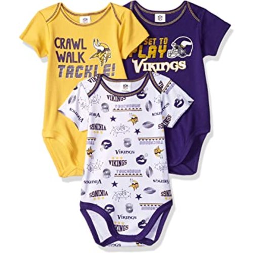 NFL Infant Boys’ 3-Pack Short-Sleeve Bodysuits - Minnesota Vikings