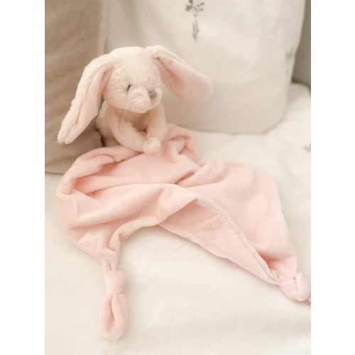 MON AMI Rosie The Bunny Knotted Lovie Security Blankie – 13.5”, Plush Stuffed Animal Security Blanket, Baby Snuggle Toy, Unisex Newborn Gifts, Easter