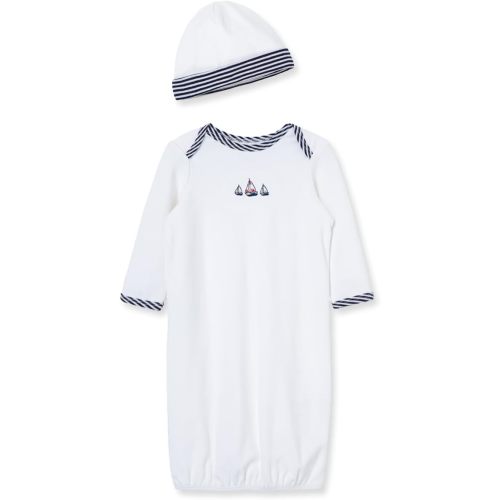 Little Me 2-Piece Nightgown and Cap Set 100% Cotton Newborn