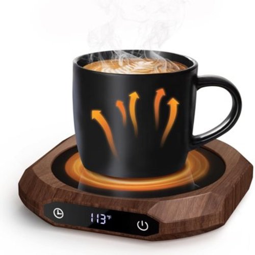 Wooden Mug Warmer, Coffee Warmer for Desk with 3 Temperature Settings (55/65/75), Cup Warmer for Tea, Milk with 1-9H Auto-off, Coffee, Tea and Milk Warmer for Office Home Desk Use