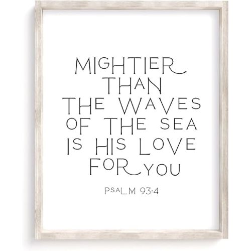 Mightier Than The Waves Of Sea Is His Love For You, Psalm93:4 Scripture Wall Art Biblical Verse Print Mightier Than The Waves Sea Is His Love For You, Photo,46