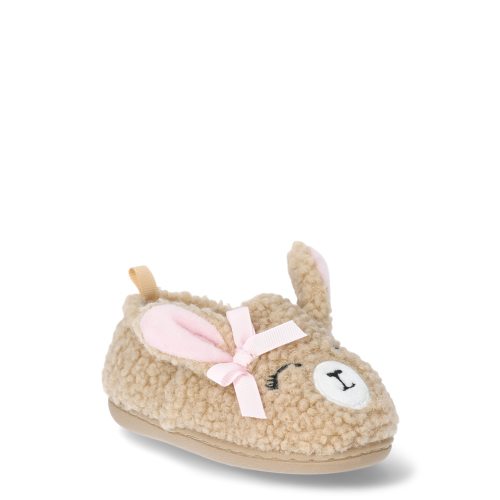 Wonder Nation Baby Girls Farm Animal Slippers, Sizes 2M-6M