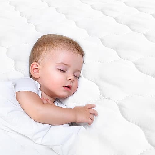 Bassinet Mattress Pad Cover Waterproof, Fits 20” x 33” BCOL 3 in 1, QUTANIX, Pamo Babe, Ihoming, Earth&ME, Uuoeebb and INFANS Baby Bassinet, 2 Pack, Ultra Soft Breathable, White and Grey