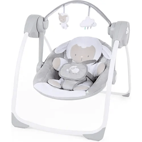 Ingenuity Comfort 2 Go Portable Swing Cuddle Lamb Compact Swing with TrueSpeed