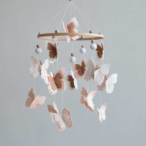 Baby mobile, Butterfly mobile for baby girl nursery, Crib mobile for butterfly nursery, Baby shower gift, Handmade felt mobile,New baby gift