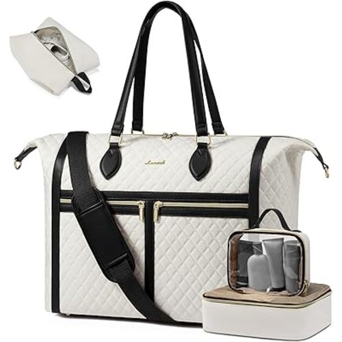 LOVEVOOK Travel Weekender Bags for Women, 4-in-1 Duffle Bag for Women with Shoes Bag, Carry On Overnight Bag with Toiletry Bag & Wet Pocket, Large Travel Tote Bag Hospital Bag for Women Labor Delivery