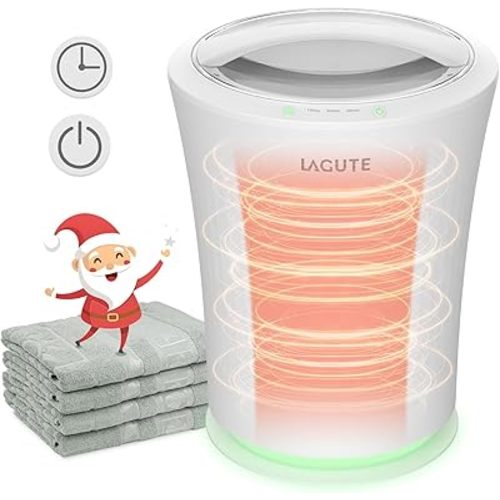 Lagute iSnug Towel Warmer for Bathroom, with 3-Level Timer, Warning Alarm & RGB Light, Auto Shut-Off, 5.3 Gal Heating Bucket for Bathrobe, Blanket, Ideal for Mother's Gifts