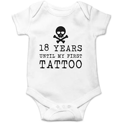 18 Years Until My First Tattoo - Funny Baby Essentials Bodysuit - Newborn Baby Boy Clothes