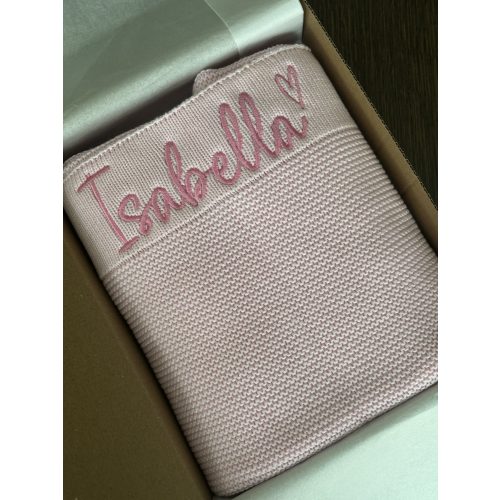 Soft pink personalised blanket - Bunny & Bear