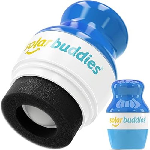 Solar Buddies Sunscreen Applicator - Single Full Blue - Refillable Roll on Sponge Sunscreen, Suncream & Lotion Applicator For Kids, Adults & Families - Holds 3.4fl oz, Perfect Size for Travel