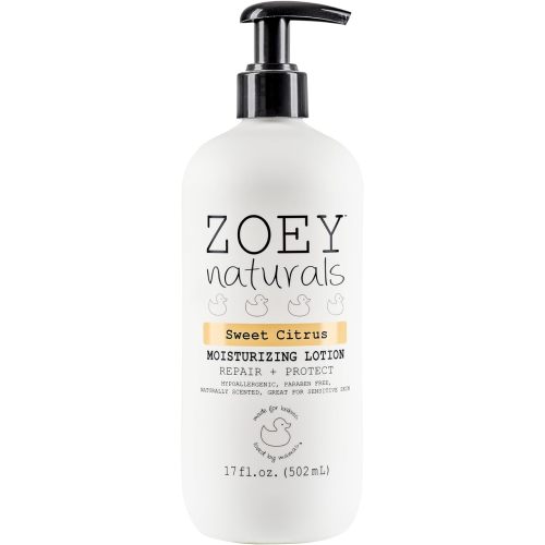 Zoey Naturals Sweet Citrus Baby Lotion - Enriched with Shea, Apricot Oil, Aloe & Avocado - Soothes & Moisturizes with Orange & Pomegranate - Gentle for Eczema Skin, Made in USA