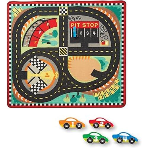 Melissa & Doug Round The Speedway Race Track Rug (FFP)