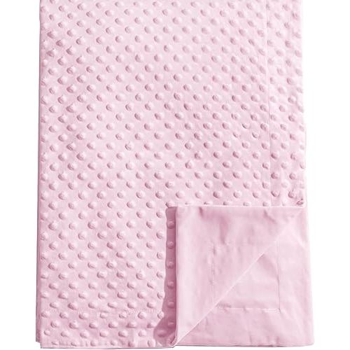david's kids Minky Baby Blanket for Girls, Soft Lightweight Micro Fleece Blanket with Double Layer, Dotted Backing, Breathable Receiving Blanket for Newborns, 30x40 Inches, Pink