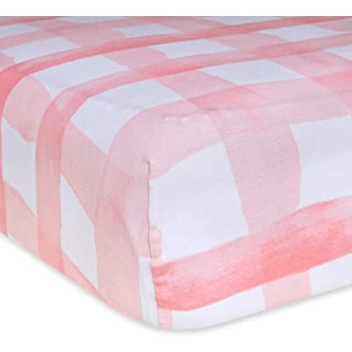 Burt's Bees Baby Fitted Crib Sheet, Boys & Unisex 100% Organic Cotton for Standard Crib & Toddler Mattresses, Blossom Buffalo Check