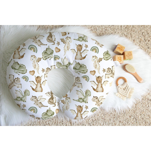 Nursing Pillow Cover, Baby Pillow Cover, Dragon Nursery Decor, Nursing Accessory, Baby Dragon Gift, Baby Boy Shower Gift