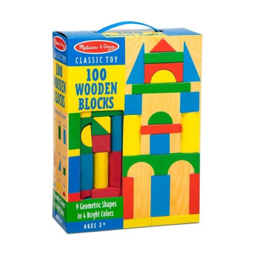 Melissa & Doug Wooden Building Blocks Set - 100 Blocks