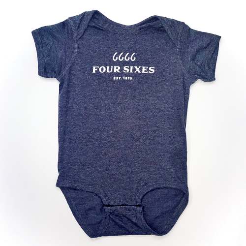 Four Sixes Onesie Heather Navy