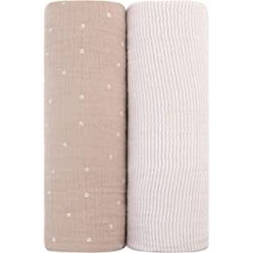 Amazon.com: Ely's & Co. Muslin Swaddle Blanket 2-Pack — 100% Cotton Muslin Extra-Large Swaddle Blankets (47” x 47”) White Tulip on Pink + Stripes : Baby