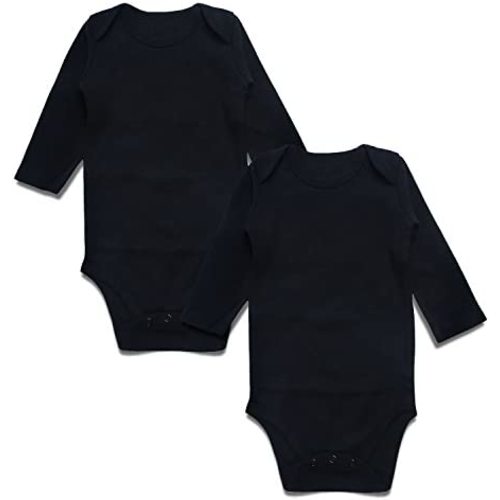 DEFAHN Baby Bodysuit Solid 2-Pack Unisex Onsies Cotton Newborn Boy Girl Undershirt Outfit 0-24 Months