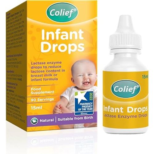 Colief Infant Drops | Lactase Enzyme Drops for Baby | Natural Colic Relief for Babies | Reduces Bloating, Gas and Crying | Safe from Birth (15ml)