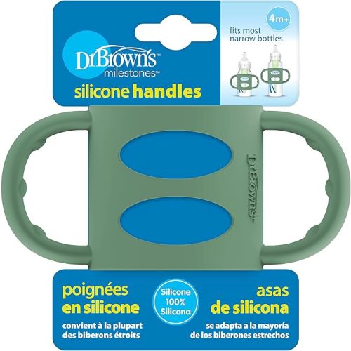 Dr. Brown’s® Milestones™ 100% Silicone Baby Bottle Handles, Narrow, Green, 1-Pack