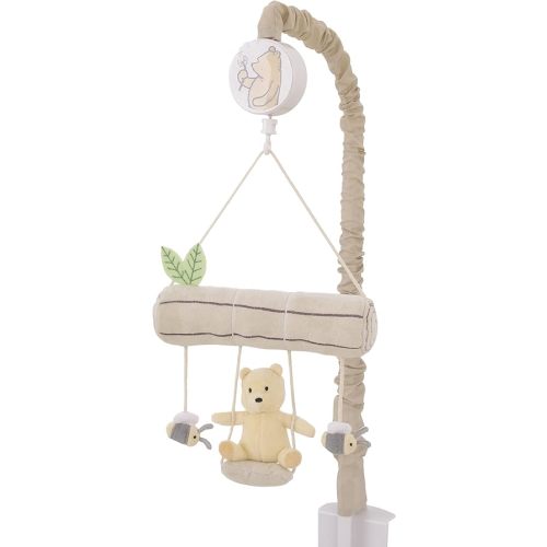 NoJo Disney Classic Pooh Naturally Friends Soft Beige Plush Swing and Tree Branch Musical Mobile