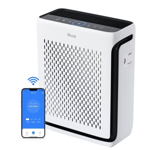 LEVOIT Air Purifier for Home Large Room Up to 1074Ft² with Air Quality Monitor, AHAM VERIFIDE, Smart WiFi, Washable Pre-Filter, HEPA Sleep Mode for Pets, Allergies, Dust, Pollen, Vital 100S-P, White