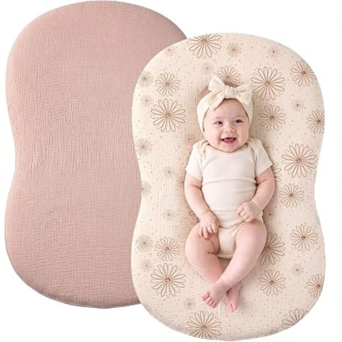 Termichy Muslin Baby Lounger Covers: 30x20 Fitted for Snuggle Me Lounger