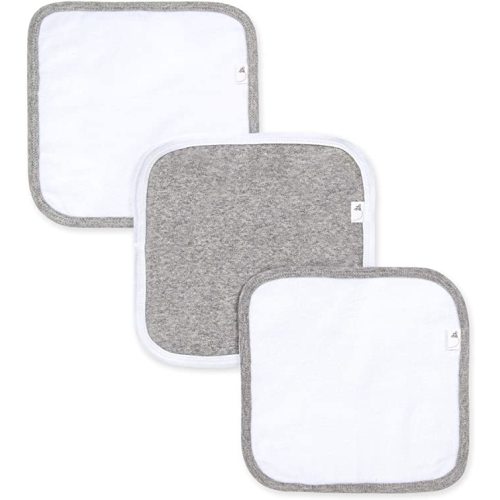 Burt's Bees Baby Infant Washcloths, 100% Organic Cotton, Soft and Super Absorbent Knit Terry Wash Cloth - 3 Pack Set