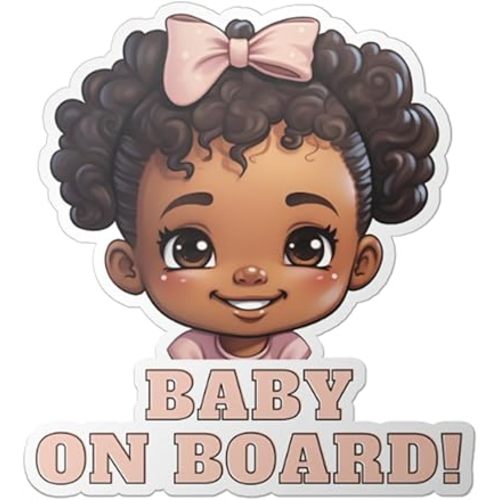 Baby On Board Sticker for Cars - Ideal Baby Car Accessories for Parents with Babies - Adorable for Baby Boy, Baby Girl - Cartoon Style Baby On Board Car Stickers by Insane Grape (Baby On Board 1)