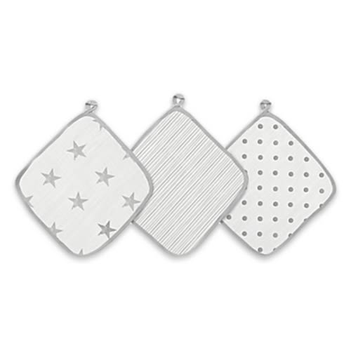 aden + anais™ essentials Dusty 3-Pack Washcloths in Grey