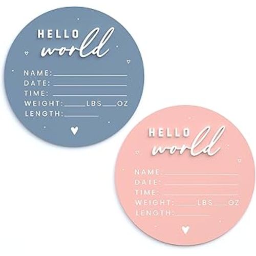 The Cotton & Canvas Co. Newborn Baby Stats Acrylic Sign, Baby Announcement, Nursery Sign, Nursery Decor, Birth Prop, New Mom Gift, Plaque, Custom