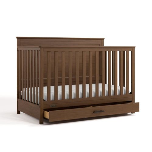 Graco Tristan 5-in-1 Convertible Crib with Drawer - Hazelnut