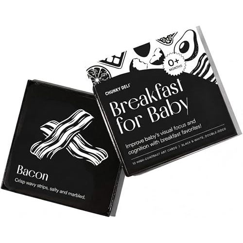 Chunky Deli Breakfast for Baby High Contrast Art Flashcards Toy Pack of 10