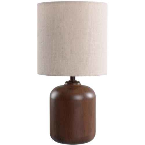 Mainstays Mini Faux Wood Table Lamp with Shade 12.75"H-Wood Finish and Traditional Style