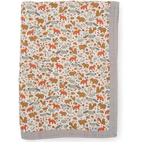 Little Unicorn Newborn Receiving Quilt | Ultra- Soft, Multi-Layered Muslin Fabric | Gift for Newborns & on-The-go (Fall Friends)