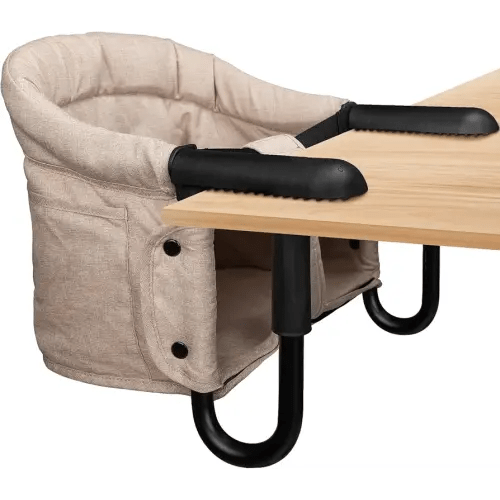 Hook On High Chair - Portable & Foldable for Babies 6-36 Months, Family & Travel Use with Carry Bag(Khaki)