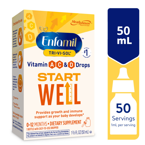 Enfamil Tri-Vi-Sol Infant Multivitamin Drops, Supports Growth & Immune Health for Babies, 50mL Bottle