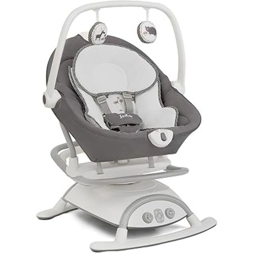 Joie Cinnamon 2-in-1 Glider and Rocker – Multi-Motion Baby Swing and Rocker Combo with Plush Fabrics, Compact Design, and Multiple Recline Positions – Soothing Sounds & Gentle Vibrations (Frankie)