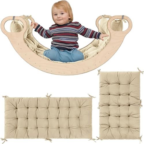 ROYALAY Premium Climbing Arch Set for Kids, Arch Cushion Floor Cushion Toddler Nap Mat (34 * 20 * 3 inch, Apricot)