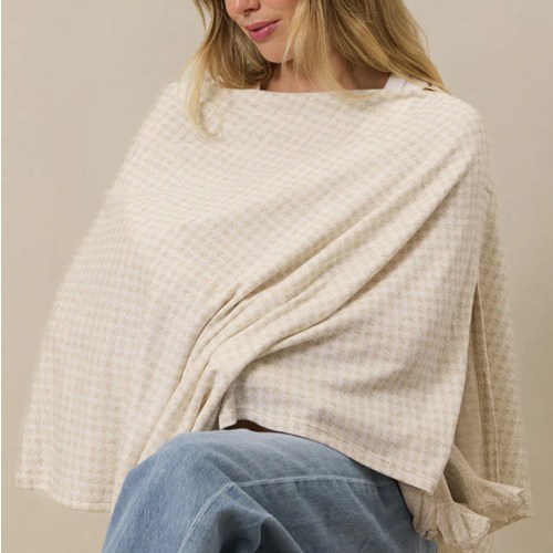 Cream Houndstooth Nursing Cover