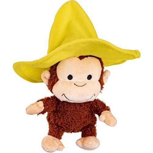 KIDS PREFERRED Curious George Cuteeze Monkey Stuffed Animal Plush Yellow Hat Toys Soft Cuddle Plushie Gifts for Baby and Toddler Boys and Girls - 7 Inches